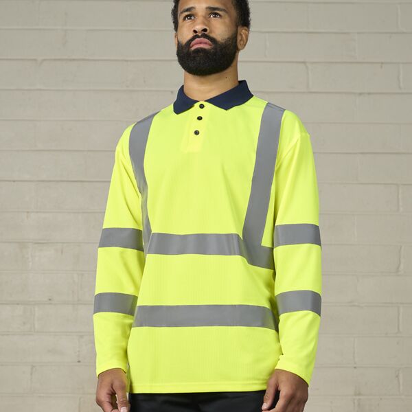 Pro RTX High Visibility Long Sleeve Polo Shirt Thumbnail