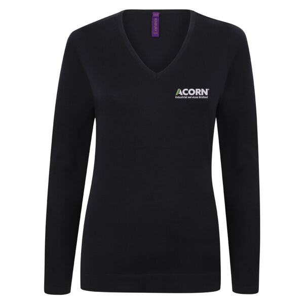 Ladies V Neck Knitted Jumper Thumbnail