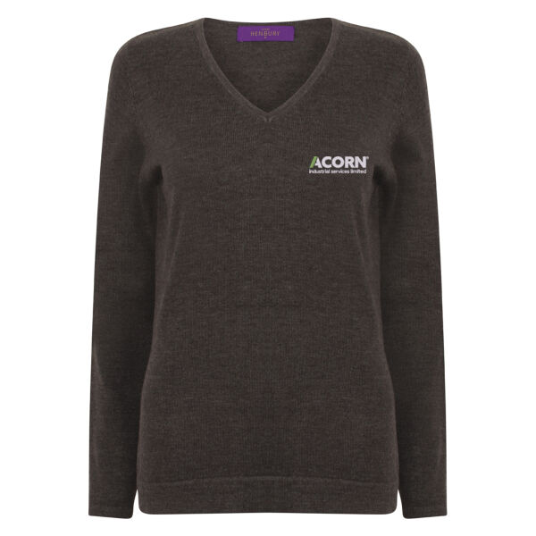 Ladies V Neck Knitted Jumper Thumbnail